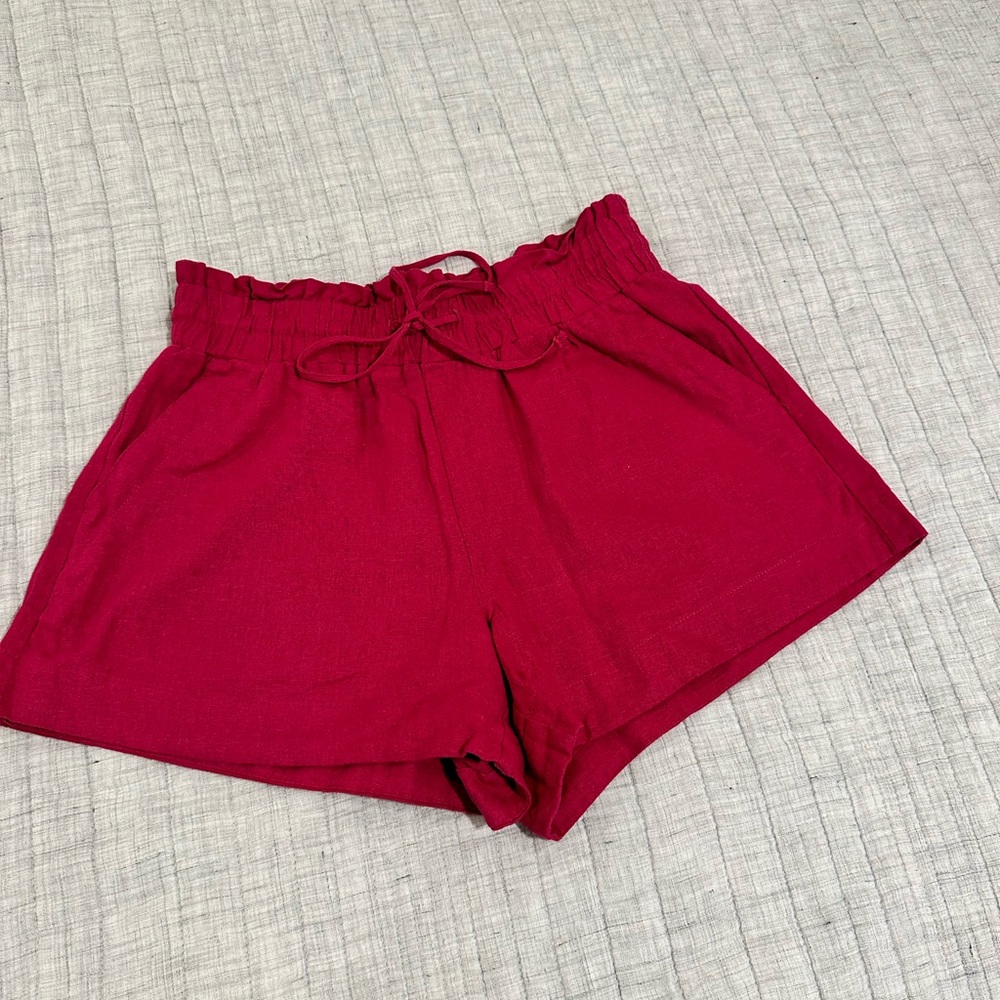 A New Day Pink Linen Style Shorts Sz M